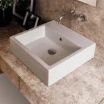 Умывальник подвесной/на столешницу Globo Stone, 60х50 см, Bianco (SCQ61BI) - Фото 2
