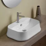Умивальник на стільницю Simas Sharp 60x42, білий глянцевий (SH09) - Фото 2