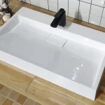 Умывальник подвесной Luxestone 144x50x37.5 см из керамогранита, со съемной деталью вкладышем (Stonesink_model_1_3) - Фото 4