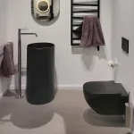 Умивальник окремо стоячий Nic Design Ovvio 45x85 см, antracite matt (001455013) - Фото 2