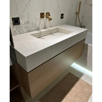 Умывальник подвесной Luxestone 120x55x16 см из керамогранита,… - Фото №1