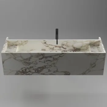 Умывальник подвесной Luxestone 144x50x37.5 см из керамогранита,… - Фото №1