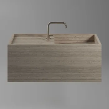 Умывальник подвесной Luxestone 110x40x50 см из керамогранита… - Фото №1