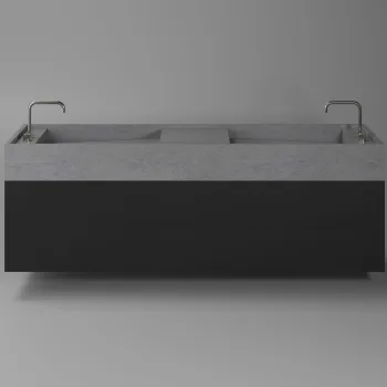 Умывальник подвесной на 2 чаши Luxestone 194x45x20… - Фото №1