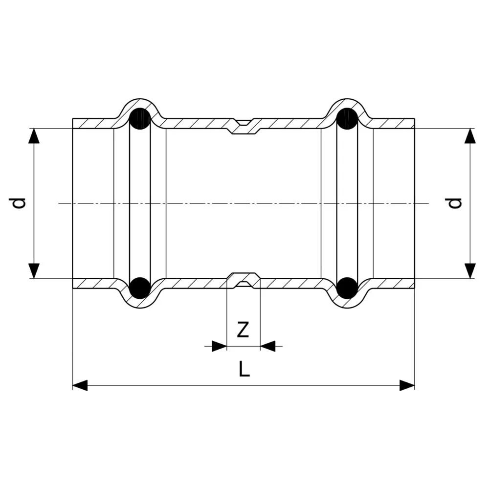 Муфта Viega Profipress d=28 мм, с SC-контуром, медь (292676) - Фото 3