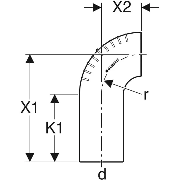 Отвод удлиненный Geberit Silent-db20 90°: d=110 мм (310.008.14.1) - Фото 3