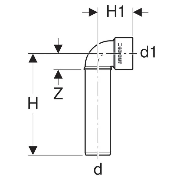 Соединительное колено Geberit Silent-PP 90° d 40/46 (390.186.14.1) - Фото 3