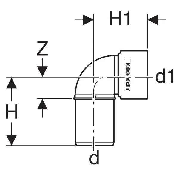 Соединительное колено Geberit Silent-PP 90° d 50/46 (390.283.14.1) - Фото 3