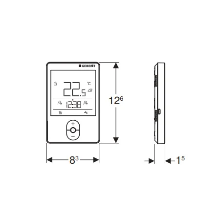 Комнатный термостат Geberit RCD1, проводной, потребляемая мощность 0.02Вт (651.425.00.1) - Фото 2
