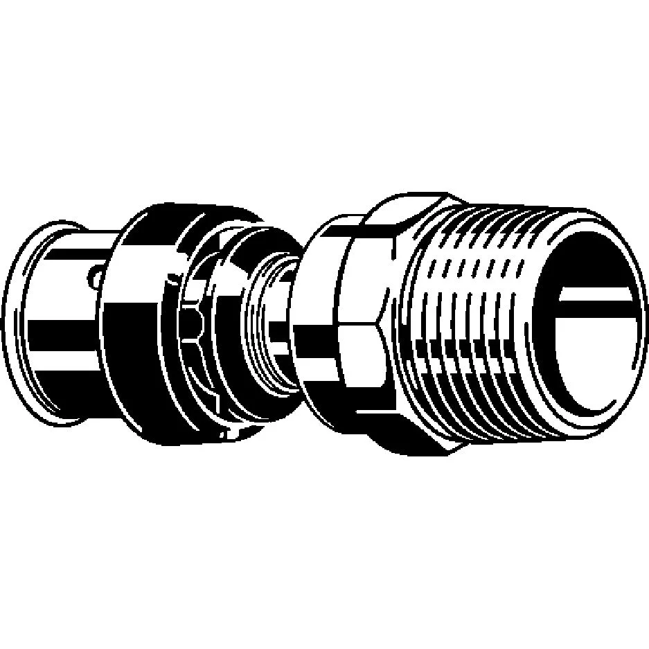 Соединительный элемент Viega Smartpress d=16 мм, НР=1/2, бронза (729530) - Фото 2