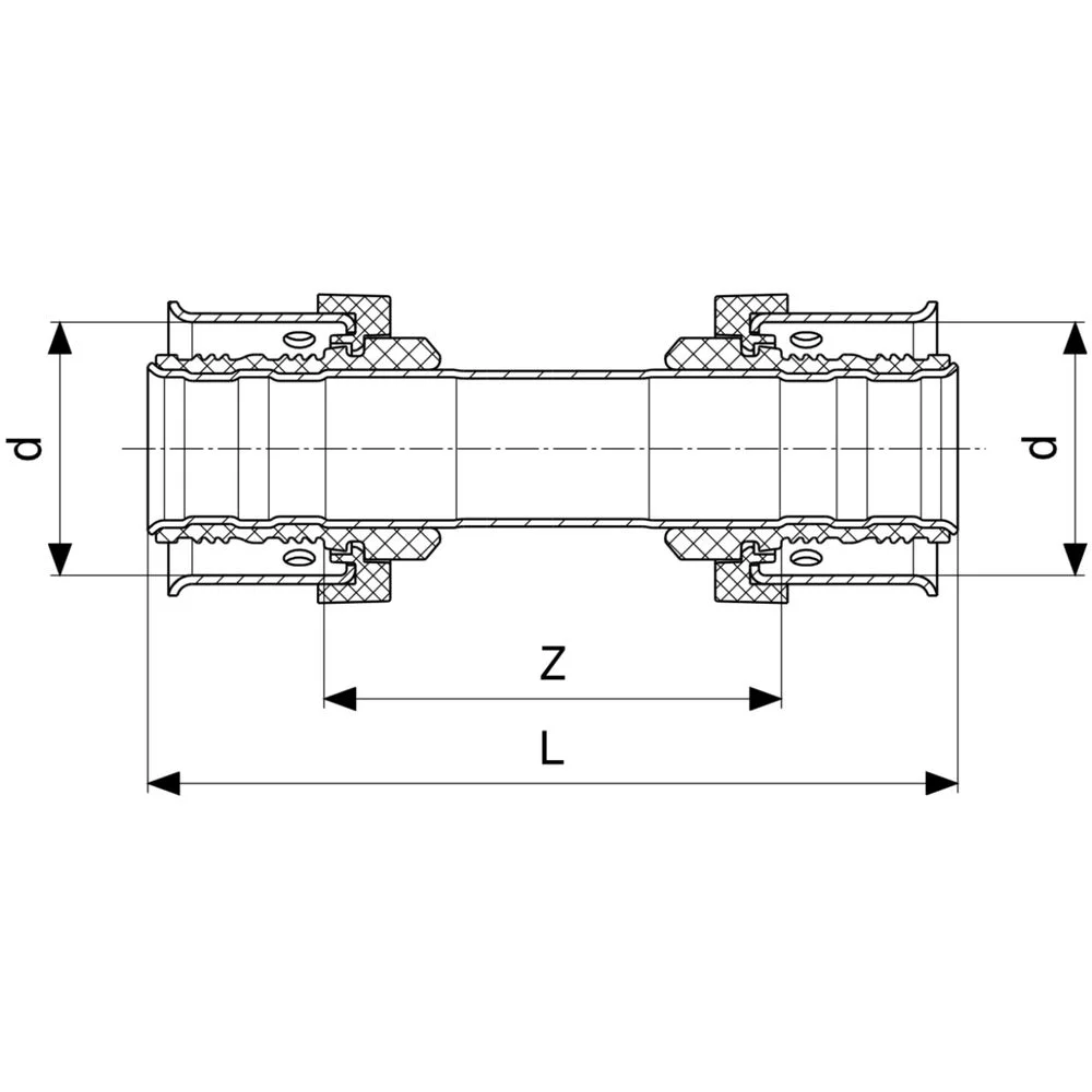 Муфта Viega Smartpress із SC-контуром d=16 мм, нержавіюча сталь (729752) - Фото 3