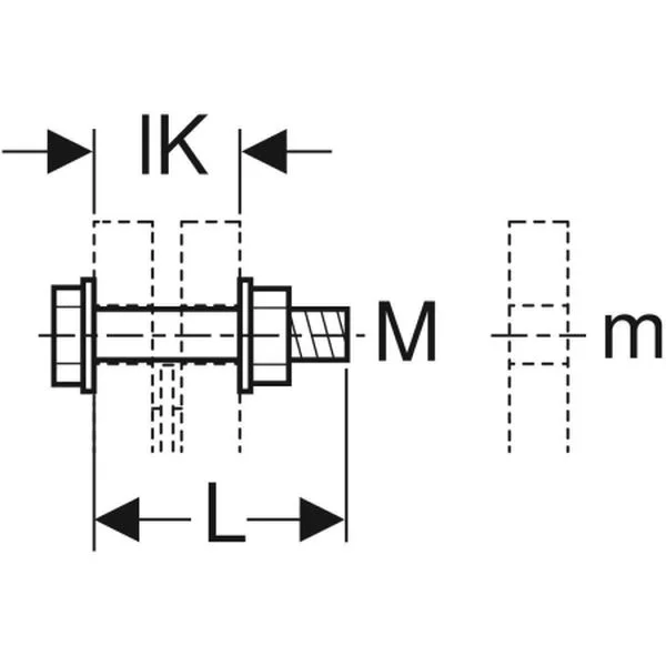 Комплект болтов Geberit для фланцевого соединения из оцинкованной стали: M=16 мм, L=5.5 см (91069) - Фото 3
