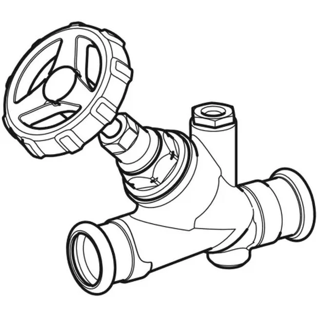 Запорный клапан Geberit Mapress с наклонным шпинделем: CuSn5Zn5Pb2-C, d=28мм, PN=16Бар (94885) - Фото 2