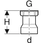 Перехід з гайкою і ущільненням Geberit PE d=50 (152.179.16.1) - Фото 3