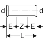 Муфта Geberit Mapress насувна з вуглецевої сталі d 42 (22107) - Фото 3