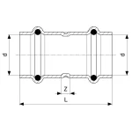 Муфта Viega Profipress d=28 мм, с SC-контуром, медь (292676) - Фото 3