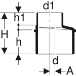 Перехід ексцентричний Geberit Silent-db20 d = 110х75 мм (310.070.14.1) - Фото 3