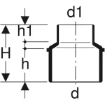Перехід Geberit Silent-db20 концентричний: d=110мм, d1=90мм (310.082.14.1) - Фото 3