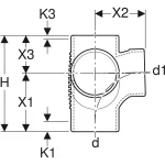 Крестовина двухплоскостная Geberit Silent-db20 88,5°/ 90° со смещенными впусками: d=110 мм, d1=110 мм (310.083.14.1) - Фото 4
