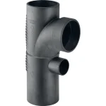 Крестовина Geberit Silent-db20 комбинированная 88,5° со смещенным впуском: d=110 мм, d1=110 мм, d2=56 мм (310.813.14.1) - Фото 1