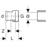 Переходник Geberit Mapress из нержавеющей стали, с накидной гайкой d 18 (35033) - Фото 3