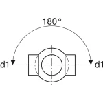 Шаровая крестовина Geberit PE 88,5°, угол между соединениями 180°: d=125мм, d1=110мм (368.285.16.1) - Фото 3