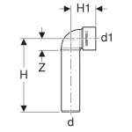 Соединительное колено Geberit Silent-PP 90° d 40/46 (390.186.14.1) - Фото 3
