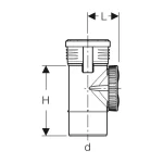 Ревизия Geberit Silent-PP 90° с круглым окном ТО, d=50 мм (390.227.14.1) - Фото 3