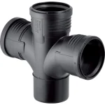 Крестовина Geberit Silent-PP 87,5гр со смещенным впуском: d=110мм, d1=110мм, d2=75мм (390.567.14.1) - Фото 1