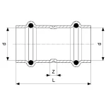 Муфта Viega Sanpress Inox із SC-контуром d=15 мм, нержавіюча сталь (436155) - Фото 3
