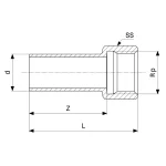 Соединительный элемент Viega Sanpress Inox, d=28 мм, ВН=3/4'', нержавеющая сталь (436841) - Фото 3