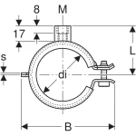 Хомут Geberit изолированный, соединительная муфта M8 / M10: 1.0215, di=108–114 мм (601.861.26.1) - Фото 3