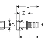 Соединение Geberit Mepla с накидной гайкой для смесителя d 20x3/4 (602.583.00.5) - Фото 3