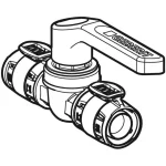 Шаровой кран с рукояткой Geberit FlowFit: CuZn21Si3P, d=25 мм (619.852.00.1) - Фото 2