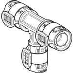 Трійник Geberit FlowFit перехідний: матеріал = PPSU, d = 63 мм, d1 = 40 мм, d2 = 63 мм (620.126.00.1) - Фото 2