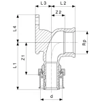 Водорозетка Viega Smartpress с SC-контуром d=20 мм, ВР=1/2, бронза (729486) - Фото 3