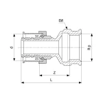 Сполучний елемент Viega Smartpress d=16 мм, ВР=1/2, бронза (729608) - Фото 3