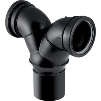 Фановый тройник с вертикальным выпуском для подвода унитаза Geberit Silent-db20 2х90° d=90 мм (308.923.14.1)
