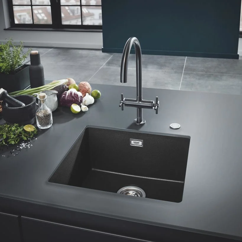 Кухонная мойка Grohe K700U 60-C 1 чаша 530x450мм, черный гранит (31654AP0) - Фото 2