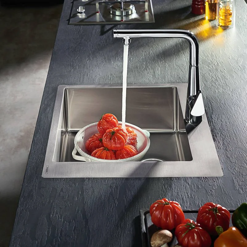 Кухонна мийка Hansgrohe S711-F450 550х500 на стільницю, Stainless Steel (43301800) - Фото 2