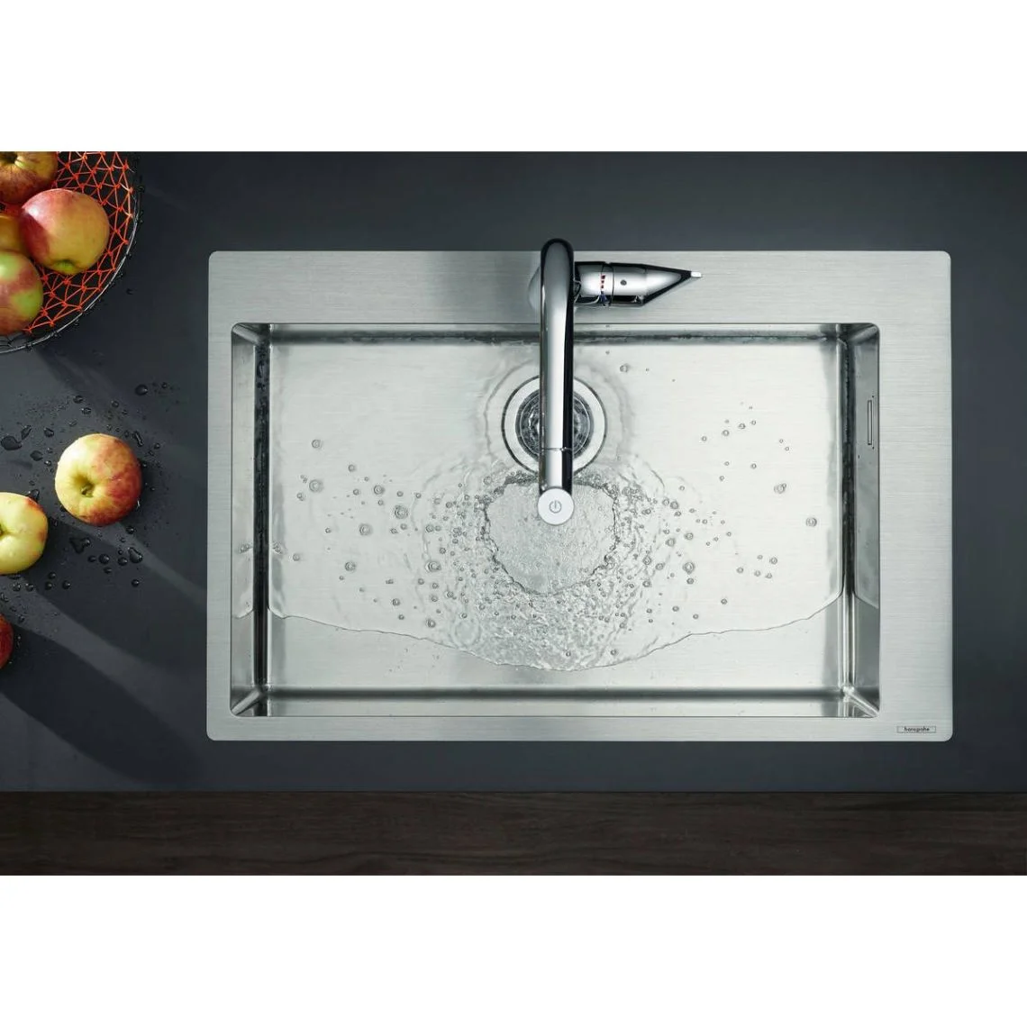 Кухонна мийка Hansgrohe S711-F660 на стільницю 1х35, 760х500 мм, Stainless Steel (43302800) - Фото 2