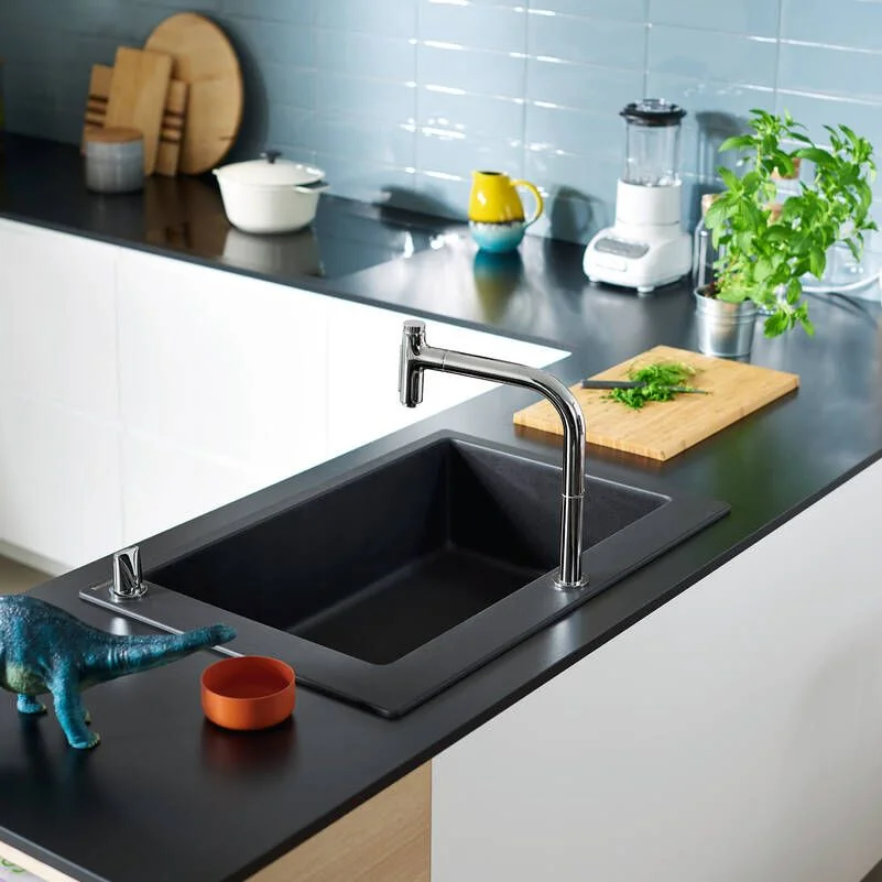 Мийка кухонна Hansgrohe S 51 S510-U660 77х51, Graphite Black (43313170) - Фото 3