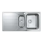 Кухонная мойка Grohe K500 100х50 см с эксцентриком, 2 чаши, нержавеющая сталь матовая (31572SD1) - Фото 2