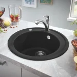 Кухонная мойка Grohe K-series D=510 мм, врезная в столешницу, Granite Black (31656AP0) - Фото 2