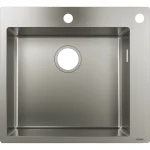 Кухонная мойка Hansgrohe S711-F450 на столешницу 2x35, 550х500 мм, Stainless Steel (43305800) - Фото 1