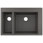 Мойка кухонная Hansgrohe S510-F635 770х510 на 2 чаши 180/450, Stonegrey (43315290) - Фото 1