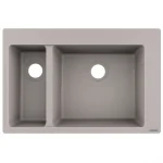 Кухонная мойка Hansgrohe S510-F635 770х510 на две чаши 180/450, Concretegrey (43315380) - Фото 1