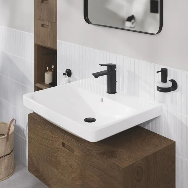 Смеситель для умывальника Grohe Cubeo M-Size однорычажный, черный матовый (1017552430) - Фото 2