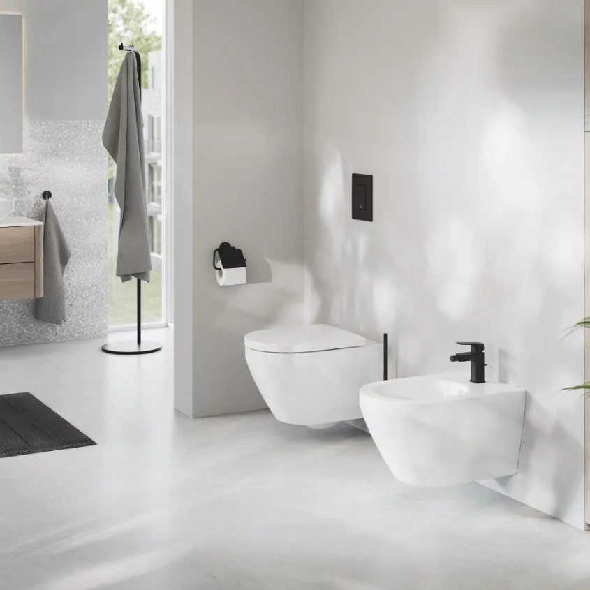 Смеситель для биде Grohe Cubeo однорычажный, S-размера, черный матовый (1018102430) - Фото 2