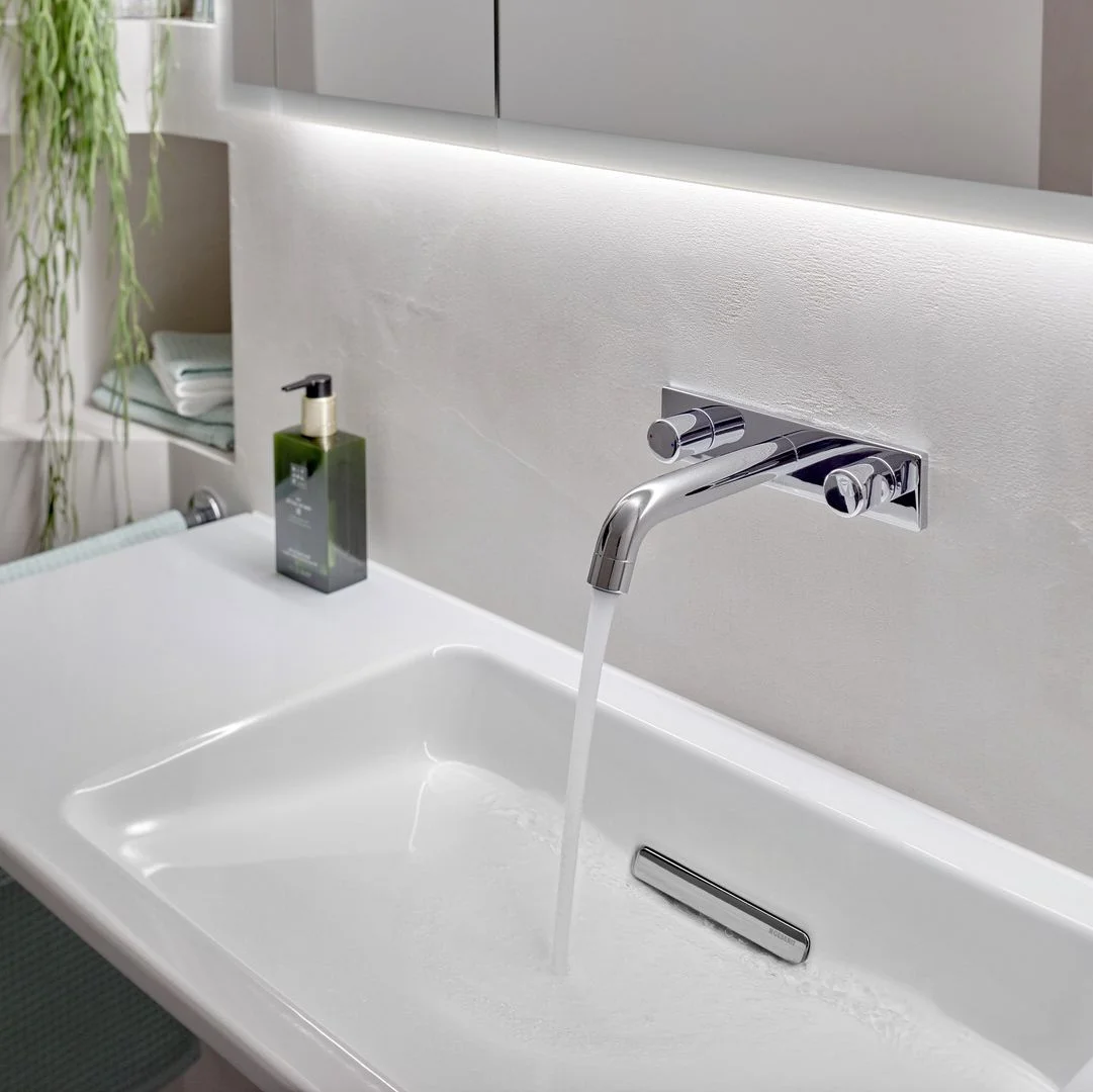 Змішувач для умивальника Geberit ONE круглі ручки, хром (116.460.21.1) - Фото 2